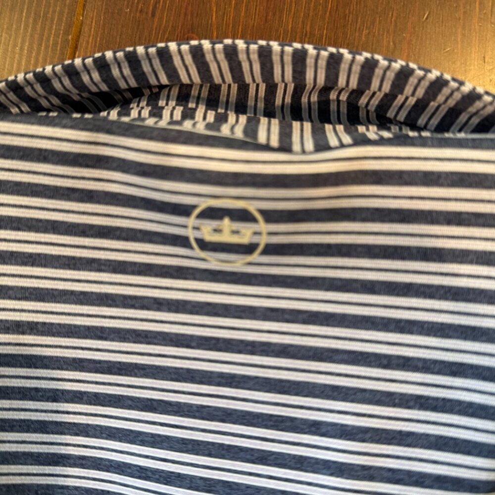 Peter Millar Mens Small Polo Shirt Crown Crafted Golf Striped Performance - Picture 7 of 8